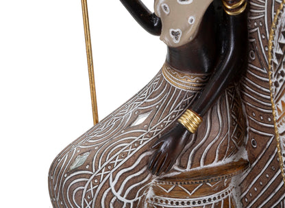 Statuetta Familiare Masai in Arte Tradizionale - 16,5x11,5x38 cm