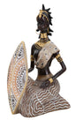 Masai Figurine with Shield - 13.5x9x24.5 cm