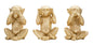 Set of Wise Monkeys - See No Evil, Hear No Evil, Speak No Evil (3 Pieces) 13x14x19.5 cm