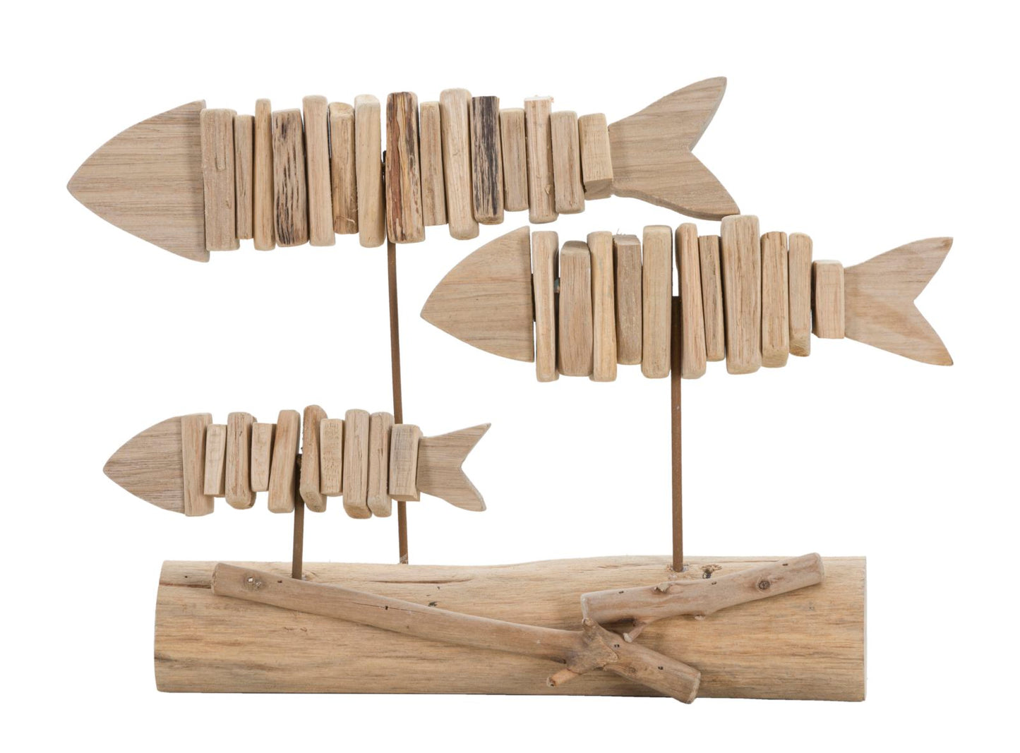 Skulptur Fische Natur 37x10x24 cm