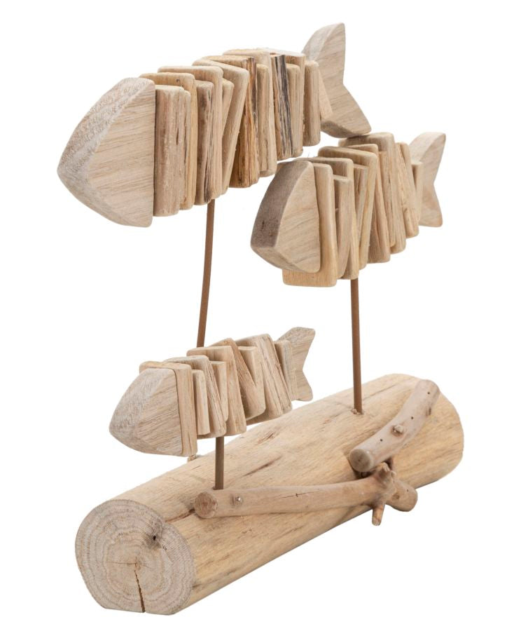 Skulptur Fische Natur 37x10x24 cm