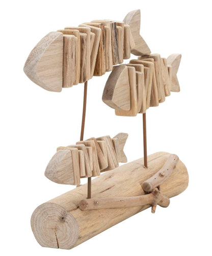 Skulptur Fische Natur 37x10x24 cm
