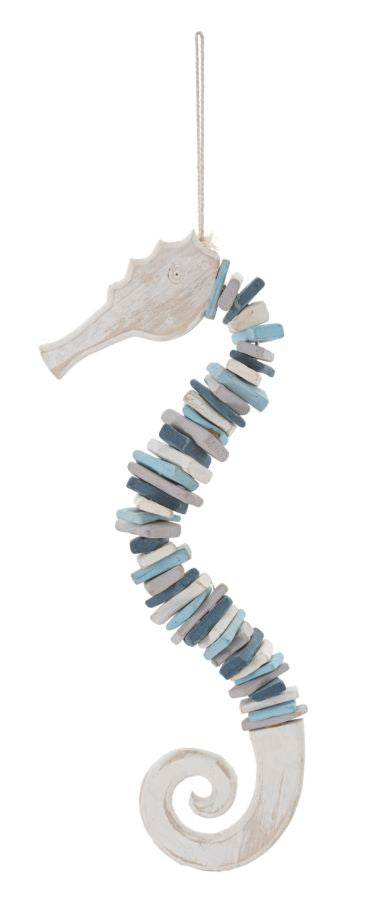 Skulptur zum Aufhängen, Seepferdchen, farbig, 22x6x55 cm
