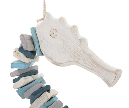 Skulptur zum Aufhängen, Seepferdchen, farbig, 22x6x55 cm
