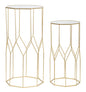 Pair of Modern Glass Telephone Tables cm 50x46x100-40x37x80