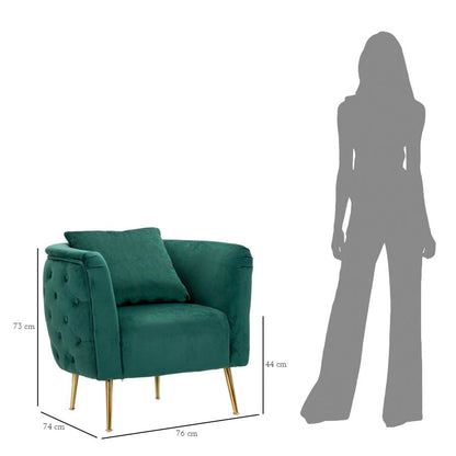 Sessel Bukarest Grün Elegant 76x74x73 cm
