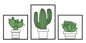 3D Cactus Decorative Panel Set - 3 Metal Pieces