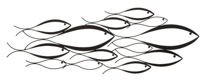 3D Wanddeko Fishy aus Metall, 100x1x35 cm