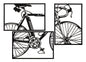 3D Metal Bike Decorative Panel Set - 3 Pieces 40x1.3x60 cm