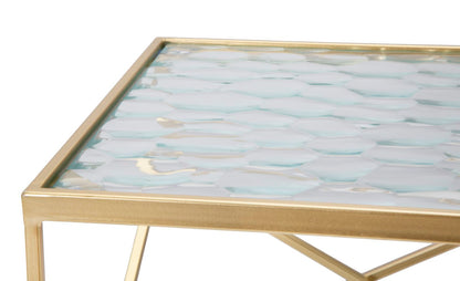 Elegante Couchtische „Glassy“ im 2er-Set, 31,5x31,5x68 cm und 28x28x64 cm