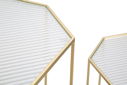 Paar moderne Telefontische aus Glas, 50x46x100 cm und 40x37x80 cm