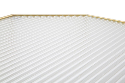 Paar moderne Telefontische aus Glas, 50x46x100 cm und 40x37x80 cm
