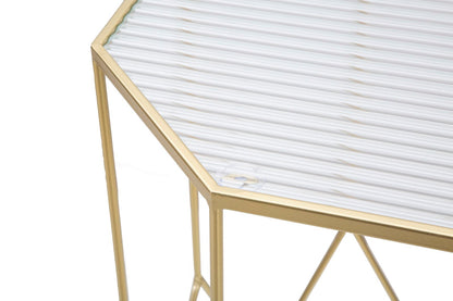 Paar moderne Telefontische aus Glas, 50x46x100 cm und 40x37x80 cm