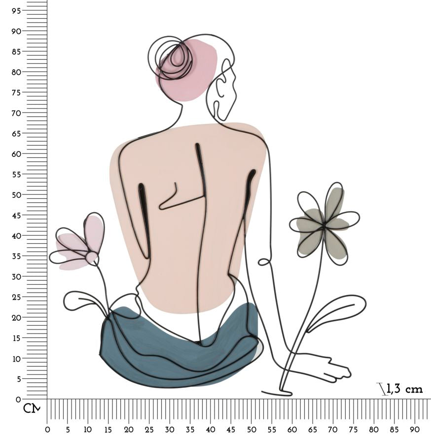 Wandpaneel für Damen mit Blumen, 80x1,3x90 cm