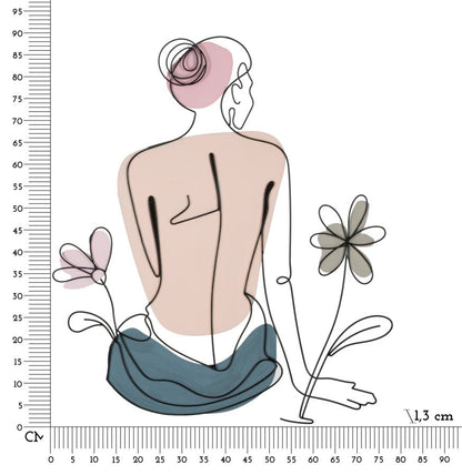 Wandpaneel für Damen mit Blumen, 80x1,3x90 cm