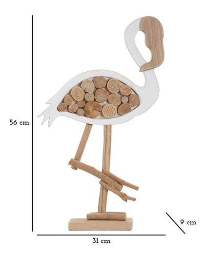 Scultura Fenicottero Eleganza Naturale 31x9x56 cm