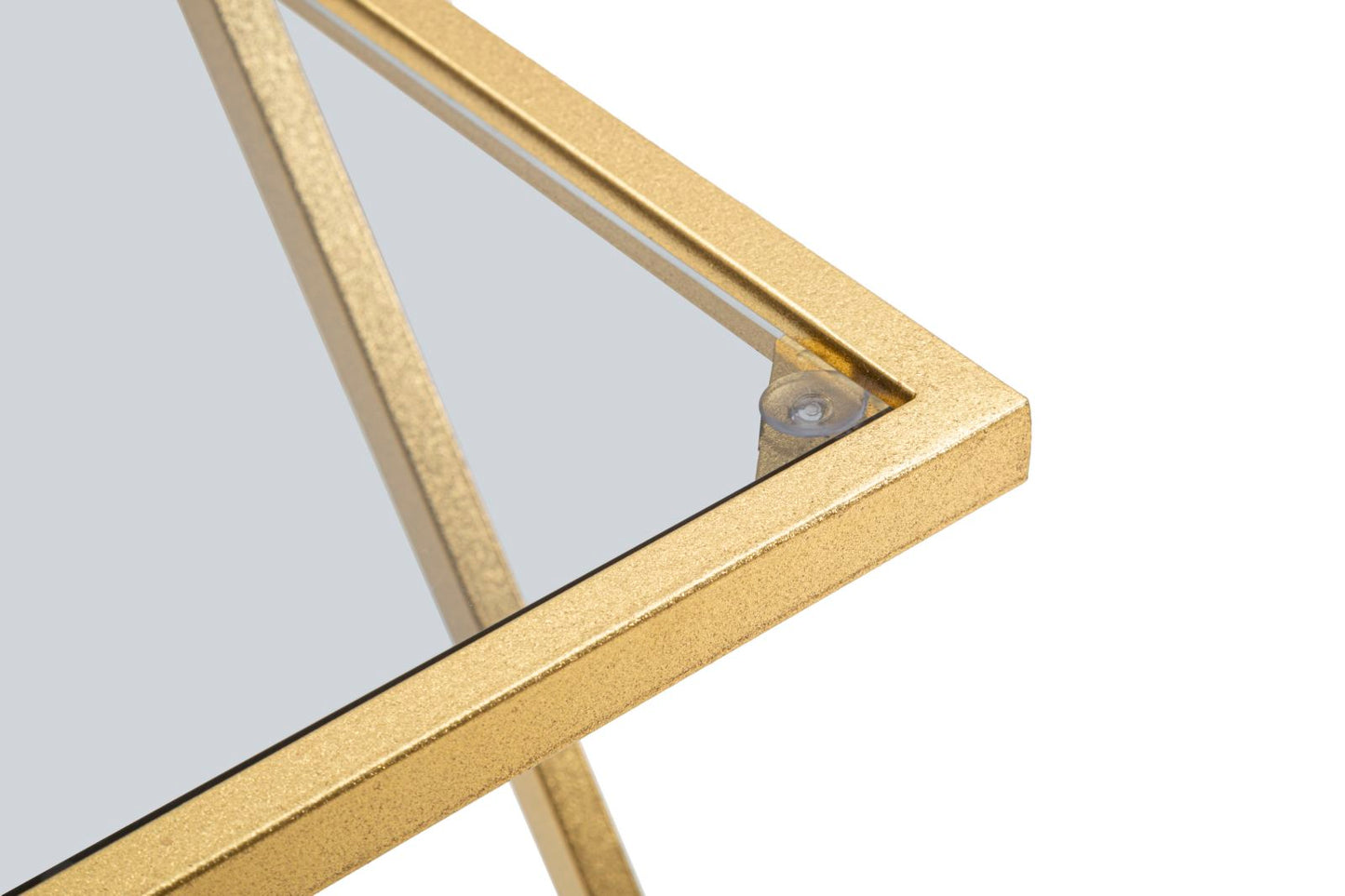 Couchtisch-Set Z aus Rauchglas und vergoldetem Metall 40x40x60-30x30x50
