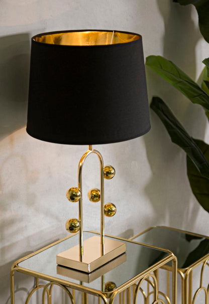 Tischlampe Bubble aus goldenem Metall, ø 32,5x61 cm