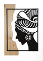 Tribal Decorative Panel in Iron and Wood - 53x2x80 cm