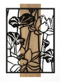 Decorative iron and wood panel Lotus 60x2x90 cm