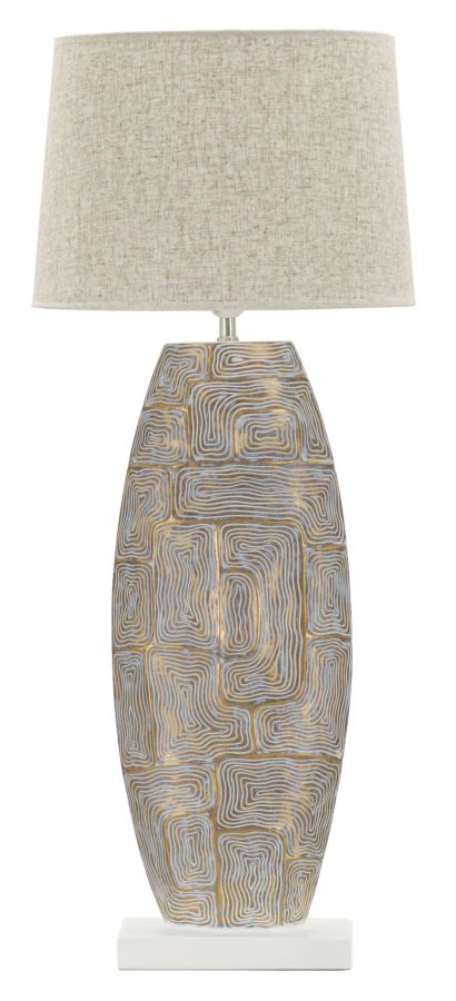 Tischleuchte Eclips Tower aus Kunstharz, elegantes Design 38x90 cm