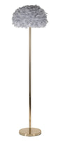 Schlanke Stehleuchte aus grauen Federn ø 43x170 cm