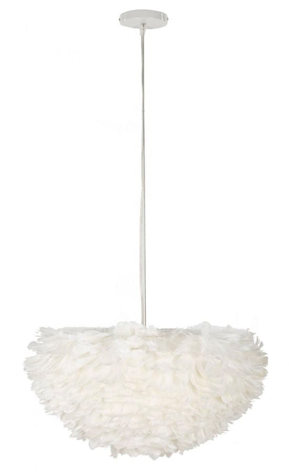 Elegante Feder-Kronleuchter Ø 60 cm – Höhe verstellbar bis 110 cm