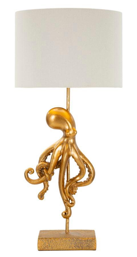 Tischleuchte Octopus, goldfarben, Ø 30,5x64,5 cm