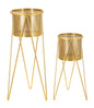 Pair of Elegant Gilt Metal Plant Stands 21x20x46 cm and 18x18x32 cm