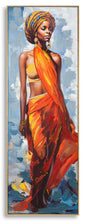 Painted Canvas Daphne with Golden Metal Frame - 52x4.5x152 cm