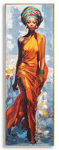 Painting on canvas with elegant frame - 52x4.5x152 cm