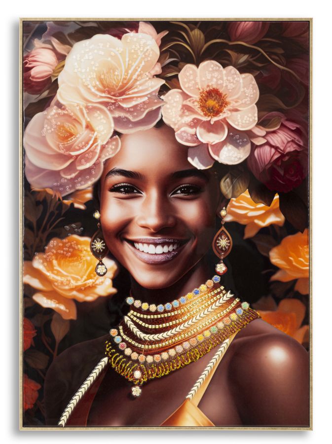 Elegantes Leinwandbild mit goldenem Rahmen – Maße 72x4,5x102 cm