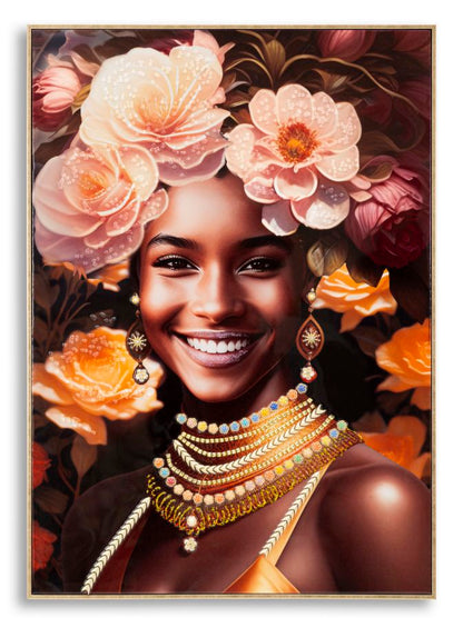 Elegantes Leinwandbild mit goldenem Rahmen – Maße 72x4,5x102 cm