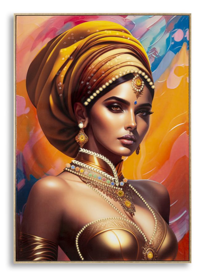 Painting on canvas with elegant frame - Samira - 72x4.5x102 cm