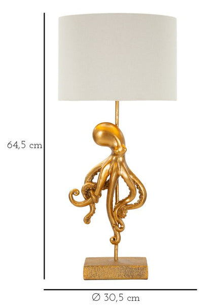 Tischleuchte Octopus, goldfarben, Ø 30,5x64,5 cm