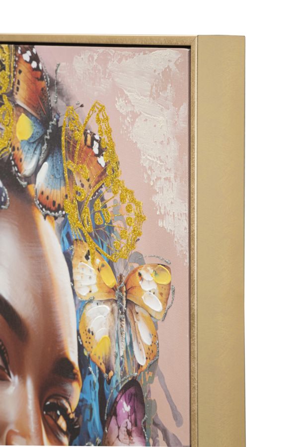 Dipinto su Tela con Cornice Elegante Tara - cm 82x4,5x82