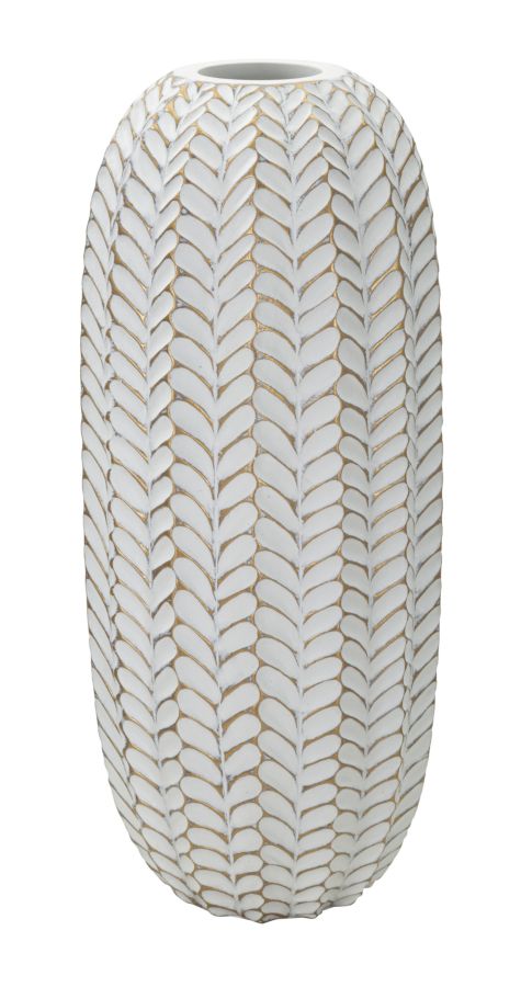 Elegant Resin Vase with Leaf Design 18.5x46 cm