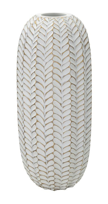 Elegant Resin Vase with Leaf Design 18.5x46 cm