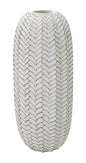 Elegant Resin Vase with Leaf Design 18.5x46 cm