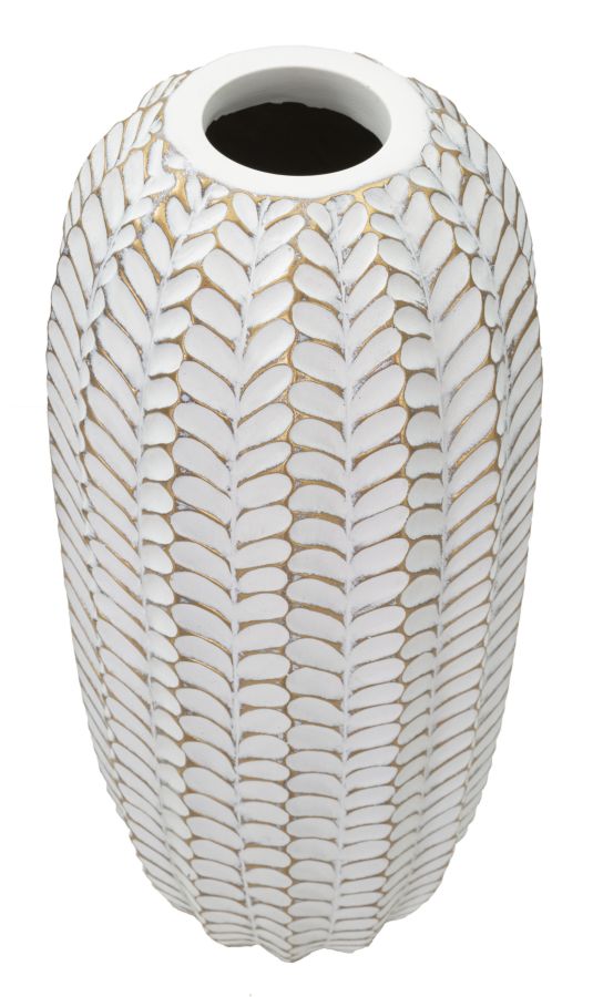Elegant Resin Vase with Leaf Design 18.5x46 cm