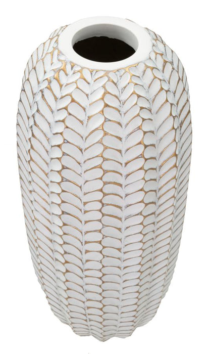 Elegant Resin Vase with Leaf Design 18.5x46 cm