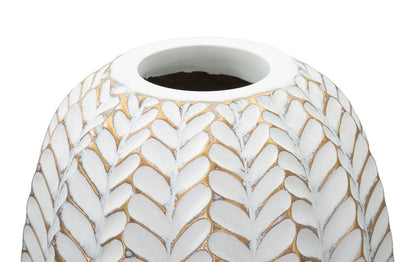 Elegant Resin Vase with Leaf Design 18.5x46 cm