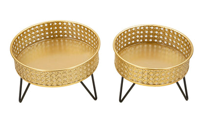 Bossy Vase Set aus Metall Ø 20,5x13-18x13