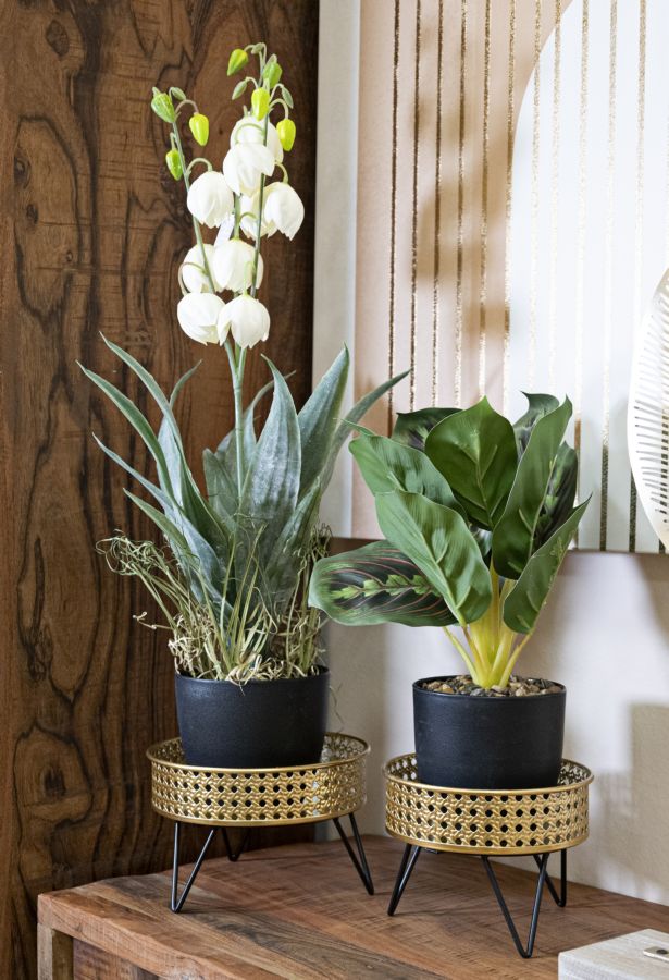 Bossy Vase Set aus Metall Ø 20,5x13-18x13