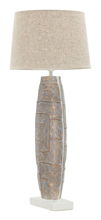Tischleuchte Eclips Tower aus Kunstharz, elegantes Design 38x90 cm