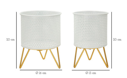 Coppia di Portavasi Gaspy Eleganti cm ø 16x20-13x20