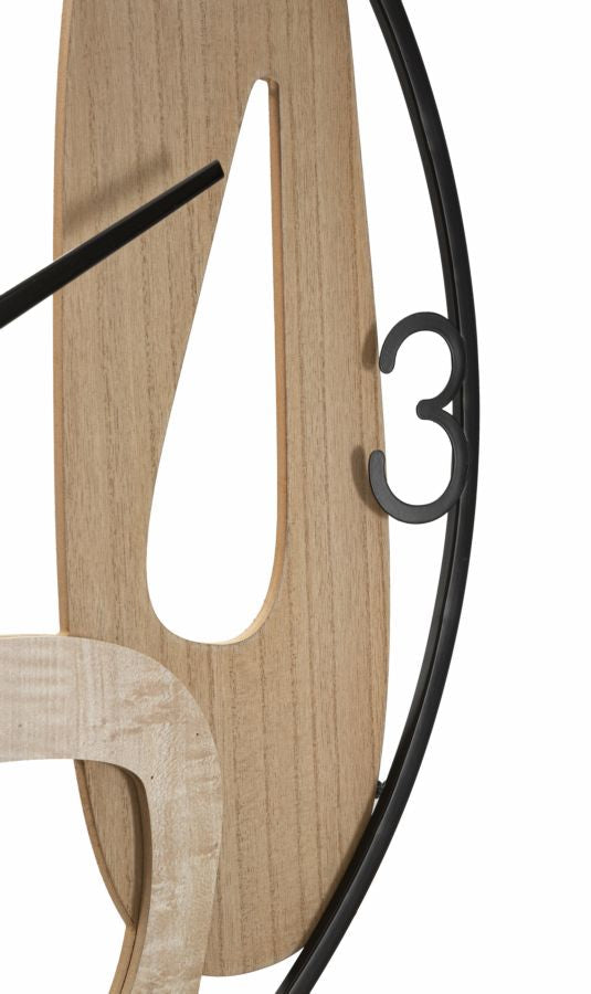 Orologio da Muro Elegante in Metallo e Legno Ø 60 cm