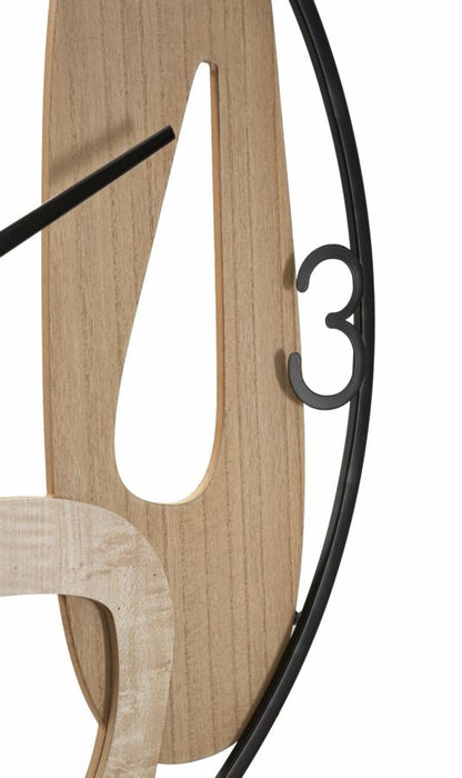 Orologio da Muro Elegante in Metallo e Legno Ø 60 cm