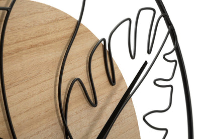 Elegante Wanduhr aus Metall und Holz – ø 60 cm