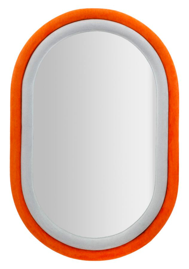 Wandspiegel Antony aus orangefarbenem Samt - Eleganz und moderner Stil 60x4x90 cm